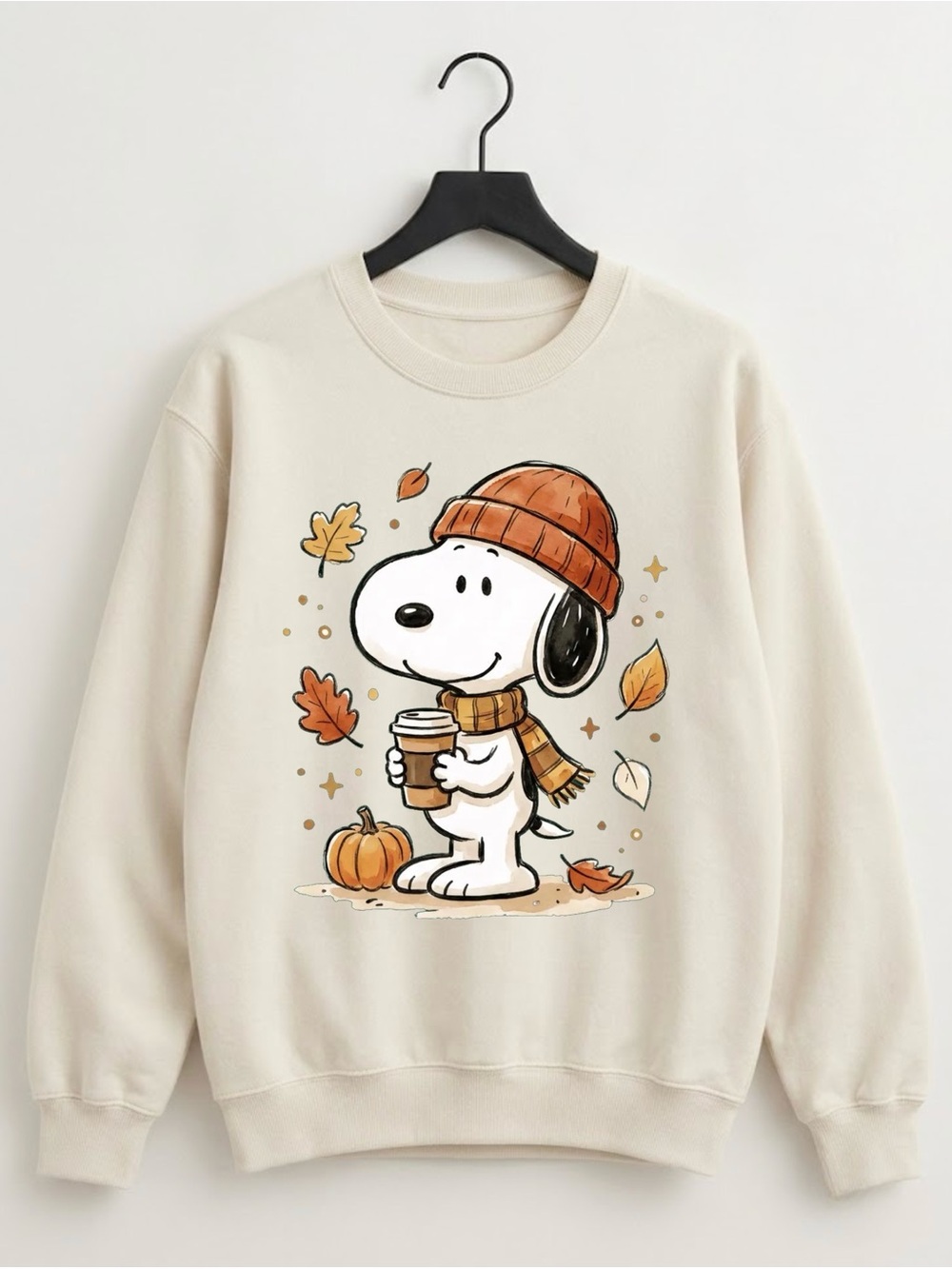 Snoopy Coffee Fall Pumpkin Sand Cozy Aesthetic Sweatshirt
